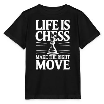 Das Leben ist Schach – mach den richtigen Zug - Stanley/Stella Kinder T-Shirt MINI CREATOR  - Schwarz - Vorne - Mikhail (115cm)