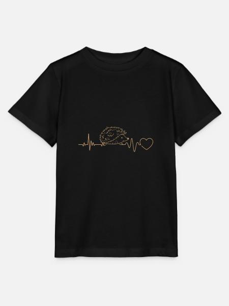 Igel Herzschlag Stachelig Herbst Wald Geschenkidee - Stanley/Stella Kinder T-Shirt MINI CREATOR - Schwarz