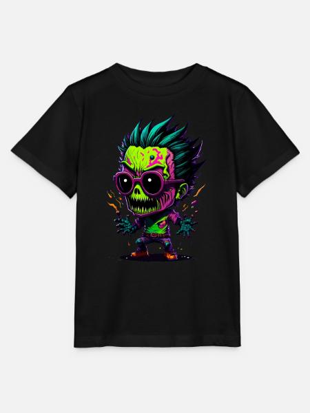 Bunter cooler Zombie - Stanley/Stella Kinder T-Shirt MINI CREATOR  - Schwarz