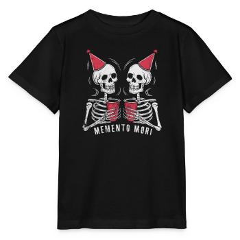 Lustig Memento Mori Skelett Party Stoisch Latein - Stanley/Stella Kinder T-Shirt MINI CREATOR  - Schwarz - Vorne - Mikhail (115cm)