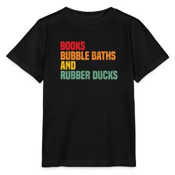 Bücher Schaumbäder und Quietscheenten - Stanley/Stella Kinder T-Shirt MINI CREATOR  - Schwarz - Vorne - Mikhail (115cm)