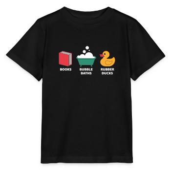 Bücher Schaumbäder und Quietscheenten - Stanley/Stella Kinder T-Shirt MINI CREATOR  - Schwarz - Vorne - Mikhail (115cm)