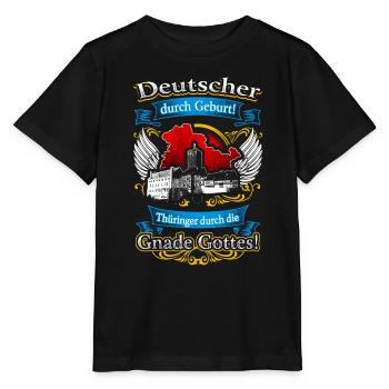 Stolzer Thüringer – Tradition in der Heimat - Stanley/Stella Kinder T-Shirt MINI CREATOR  - Schwarz - Vorne - Mikhail (115cm)