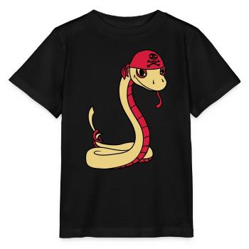 schlange pirat seeraeuber kapitaen matrose seebaer - Stanley/Stella Kinder T-Shirt MINI CREATOR  - Schwarz - Vorne - Mikhail (115cm)