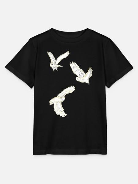 Fliegende Schneeeulen - Stanley/Stella Kinder T-Shirt MINI CREATOR - Schwarz