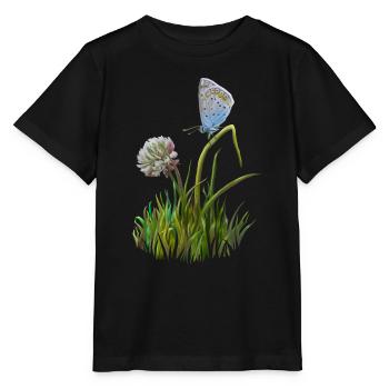 Butterfly and clover - Stanley/Stella MINI CREATOR Kids’ T-Shirt - black - Front - Mikhail (115cm)