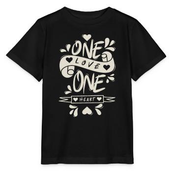 One Love One Heart - Stanley/Stella MINI CREATOR Kids’ T-Shirt - black - Front - Mikhail (115cm)