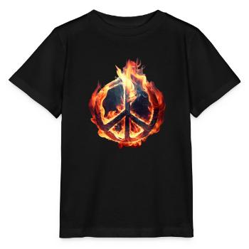 La flamme apporte la paix - T-shirt bio MINI CREATOR Stanley/Stella Enfant - noir - Devant - Mikhail (115cm)