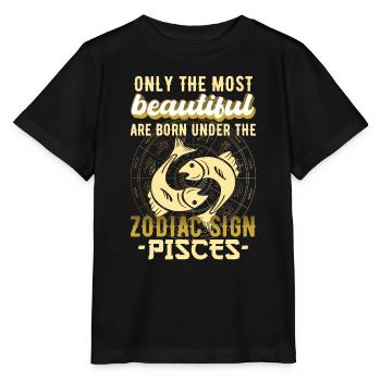 Zodiac Pisces Pisces Gift - Stanley/Stella MINI CREATOR Kids’ T-Shirt - black - Front - Mikhail (115cm)