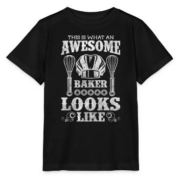 pâtisserie, pâtisserie, tarte, travail - T-shirt bio MINI CREATOR Stanley/Stella Enfant - noir - Devant - Mikhail (115cm)