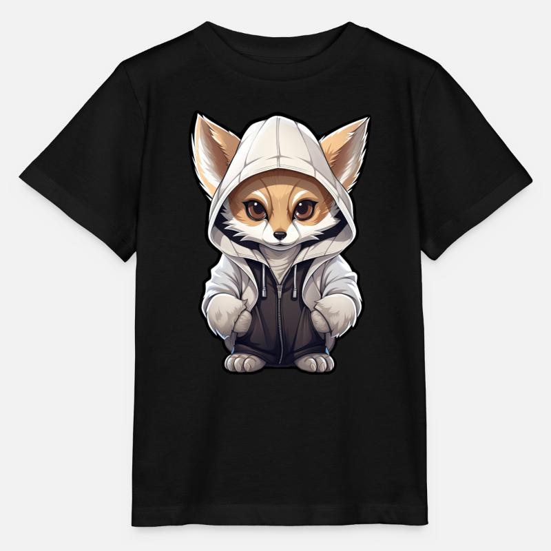Fennec Fox cool en tenue décontractée - T-shirt bio MINI CREATOR Stanley/Stella Enfant - noir