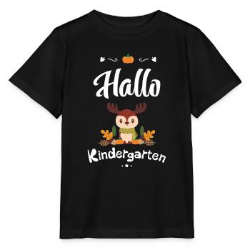 süßes Elch Design mit Herbstmotiven - Stanley/Stella Kinder T-Shirt MINI CREATOR  - Schwarz - Vorne - Mikhail (115cm)
