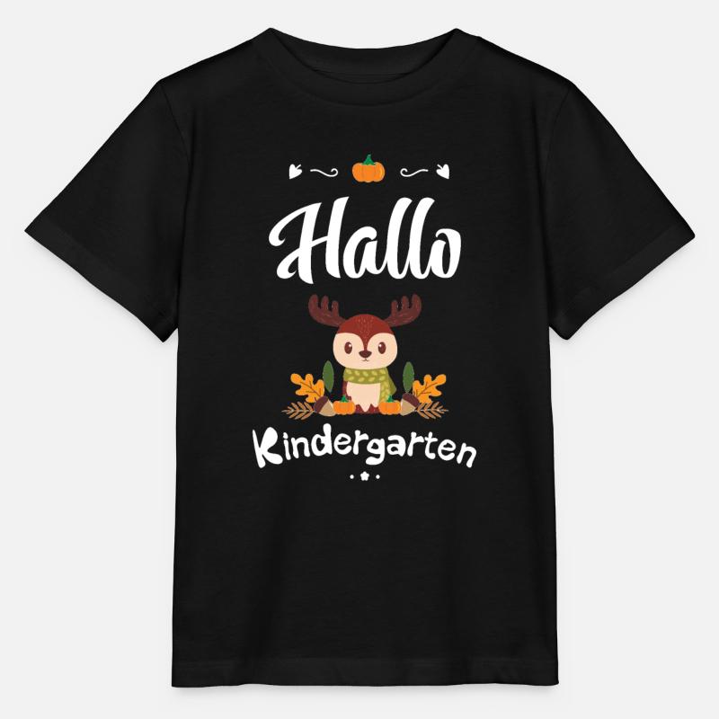 süßes Elch Design mit Herbstmotiven - Stanley/Stella Kinder T-Shirt MINI CREATOR  - Schwarz