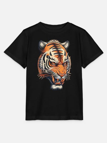 Tiger Tattoo im japanischen Stil - Stanley/Stella Kinder T-Shirt MINI CREATOR  - Schwarz