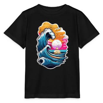 vague - été - vacances - vintage - T-shirt bio MINI CREATOR Stanley/Stella Enfant - noir - Devant - Mikhail (115cm)
