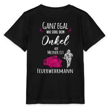 Mein Onkel ist Feuerwehrmann - Stanley/Stella Kinder T-Shirt MINI CREATOR  - Schwarz - Vorne - Mikhail (115cm)