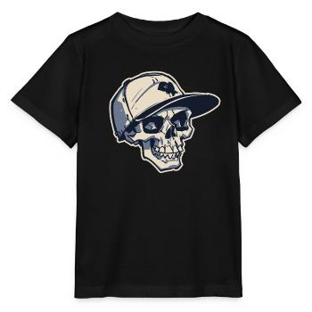 Crâne avec chapeau Snapback (AVC) - T-shirt bio MINI CREATOR Stanley/Stella Enfant - noir - Devant - Mikhail (115cm)