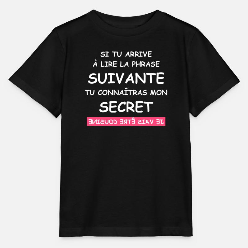 je vais être cousine - T-shirt bio MINI CREATOR Stanley/Stella Enfant - noir