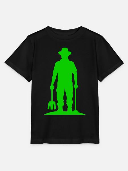 Farmer Silhouette - Stanley/Stella Kinder T-Shirt MINI CREATOR  - Schwarz