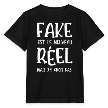 fake est le nouveau réel - T-shirt bio MINI CREATOR Stanley/Stella Enfant - noir - Devant - Mikhail (115cm)