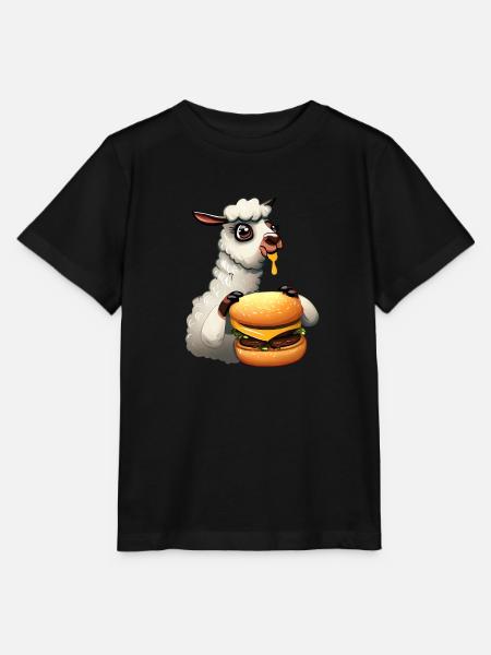 Lama Cheeseburger - Stanley/Stella Kinder T-Shirt MINI CREATOR - Schwarz