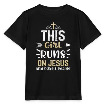 Cette fille court sur Jésus et nue... - T-shirt bio MINI CREATOR Stanley/Stella Enfant - noir - Devant - Mikhail (115cm)
