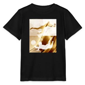 volley-ball, volleyballer, beachball,graffiti,or - T-shirt bio MINI CREATOR Stanley/Stella Enfant - noir - Devant - Mikhail (115cm)