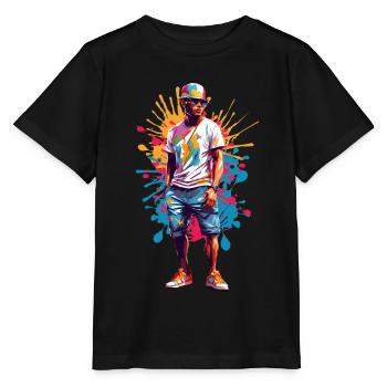 Hipsters cool - T-shirt bio MINI CREATOR Stanley/Stella Enfant - noir - Devant - Mikhail (115cm)