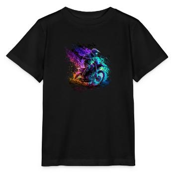 Badass motocross riders in cool colors - Stanley/Stella MINI CREATOR Kids’ T-Shirt - black - Front - Mikhail (115cm)