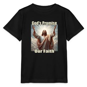 Jesus im göttlichen Licht - Stanley/Stella Kinder T-Shirt MINI CREATOR  - Schwarz - Vorne - Mikhail (115cm)