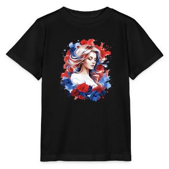 T-Shirt Frankreich - Stanley/Stella Kinder T-Shirt MINI CREATOR  - Schwarz - Vorne - Mikhail (115cm)
