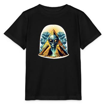 Alienkopf in Pyramide - Stanley/Stella Kinder T-Shirt MINI CREATOR  - Schwarz - Vorne - Mikhail (115cm)