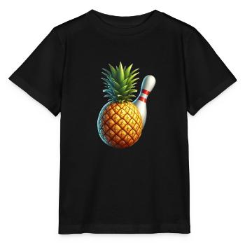 Bowlingkugel und Ananas - Stanley/Stella Kinder T-Shirt MINI CREATOR  - Schwarz - Vorne - Mikhail (115cm)