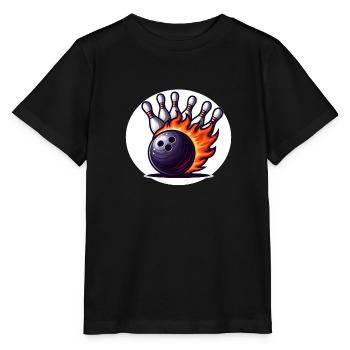 Boule de bowling en feu - T-shirt bio MINI CREATOR Stanley/Stella Enfant - noir - Devant - Mikhail (115cm)