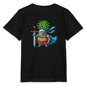 Chevalier ananas - T-shirt bio MINI CREATOR Stanley/Stella Enfant - noir - Devant - Mikhail (115cm)