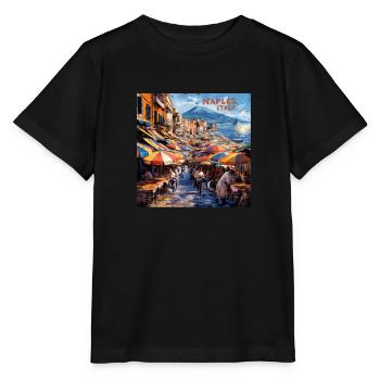 Naples, Italie - T-shirt bio MINI CREATOR Stanley/Stella Enfant - noir - Devant - Mikhail (115cm)