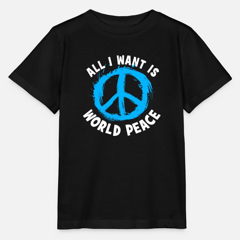 All I Want Is World Peace - Stanley/Stella Kinder T-Shirt MINI CREATOR  - Schwarz