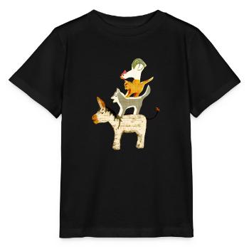 Bremen Town Musicians - Stanley/Stella MINI CREATOR Kids’ T-Shirt - black - Front - Mikhail (115cm)