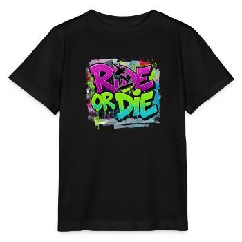 Ride or Die Skateboard Graffiti – Streetstyle - T-shirt bio MINI CREATOR Stanley/Stella Enfant - noir - Devant - Mikhail (115cm)