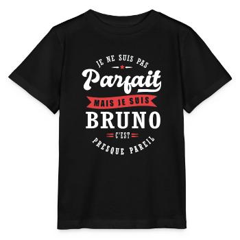 Bruno Parfait Cadeau prenom bruno - T-shirt bio MINI CREATOR Stanley/Stella Enfant - noir - Devant - Mikhail (115cm)