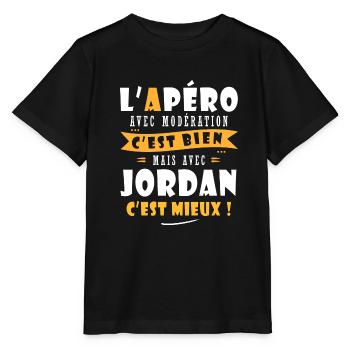 Jordan Cadeau Humour personnalisé cadeau jordan - T-shirt bio MINI CREATOR Stanley/Stella Enfant - noir - Devant - Mikhail (115cm)
