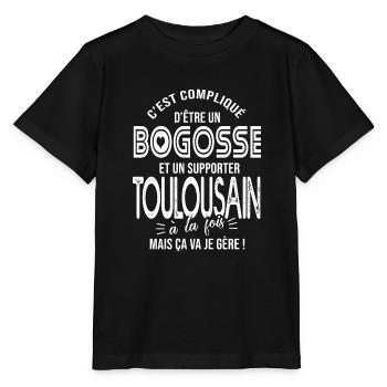 Toulouse bogosse supporter club foot toulousain - T-shirt bio MINI CREATOR Stanley/Stella Enfant - noir - Devant - Mikhail (115cm)