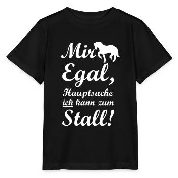 Pferd Stall Reiten - Stanley/Stella Kinder T-Shirt MINI CREATOR  - Schwarz - Vorne - Mikhail (115cm)