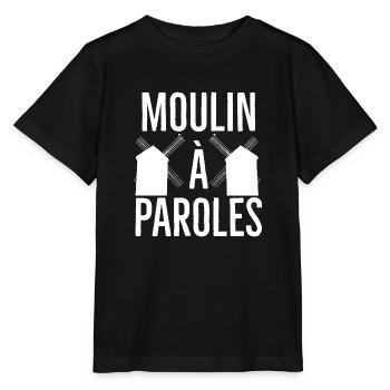 Mühle für Worte. Für die, die zu viel reden. - Stanley/Stella Kinder T-Shirt MINI CREATOR  - Schwarz - Vorne - Mikhail (115cm)