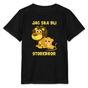 Ich werde ein großes Bruder Löwenmotive Jungen Geschenk sein - Stanley/Stella Kinder T-Shirt MINI CREATOR  - Schwarz - Vorne - Mikhail (115cm)