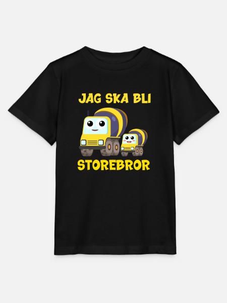 Jag ska bli storebror betongblandare barn gåva - T-shirt MINI CREATOR barn från Stanley/Stella - svart