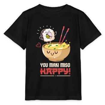 Sushi I You Maki Miso Happy I Japanese Food I Kawa - Stanley/Stella MINI CREATOR Kids’ T-Shirt - black - Front - Mikhail (115cm)