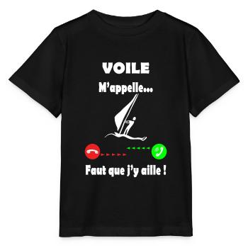 Voile - voile m'appelle - T-shirt bio MINI CREATOR Stanley/Stella Enfant - noir - Devant - Mikhail (115cm)