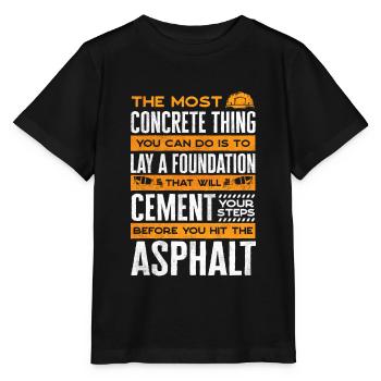 Concrete Finisher Concrete Mixer Construction - Stanley/Stella MINI CREATOR Kids’ T-Shirt - black - Front - Mikhail (115cm)