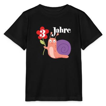 Schnecke gratuliert zum 3. Geburtstag ich bin drei - Stanley/Stella Kinder T-Shirt MINI CREATOR  - Schwarz - Vorne - Mikhail (115cm)